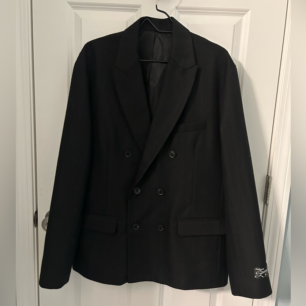 NEW Stussy Stripe Double-Breasted Blazer, size LARGE